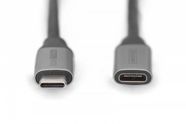Digitus Kabel przedłużający USB 3.0 60W/5Gbps Typ USB C/USB C M/Ż 0,5m Czarny
