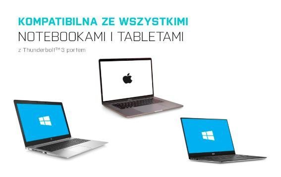 i-tec Stacja dokująca Thunderbolt 3 Travel Dock Dual 4K Display Power Delivery  60W + i-tec Universal Charger 77 W