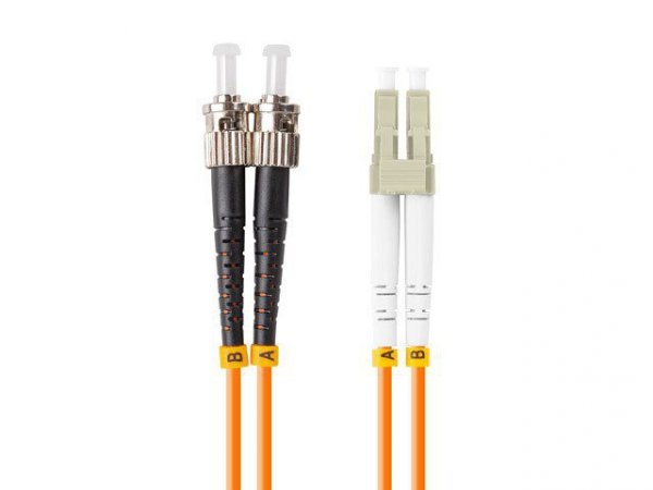 Lanberg Patchcord światłowodowy MM ST/UPC-LC/UPC DUPLEX 3.0MM OM2 50/125 LSZH 1m pomarańczowy