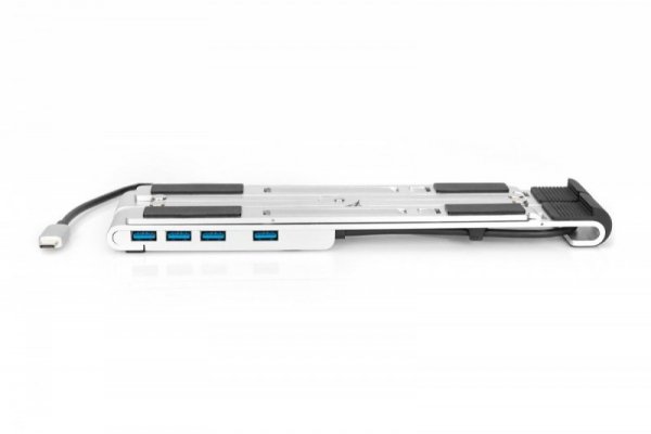 Digitus Podstawka przenośna ze zintegrowanym koncentratorem USB-C, 5 portów, na laptop 10&quot; - 17&quot; 5 kątów regulacji