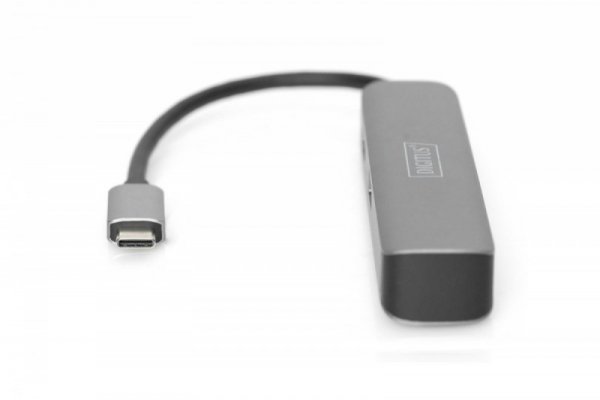 Digitus Stacja dokująca USB-C, 5-portów 4K 30Hz HDMI 2x USB3.0 microSD SD/MMC, srebrna