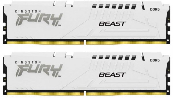 Kingston Pamięć DDR5 Fury Beast 64GB(2*32GB)/6000 CL36 biała