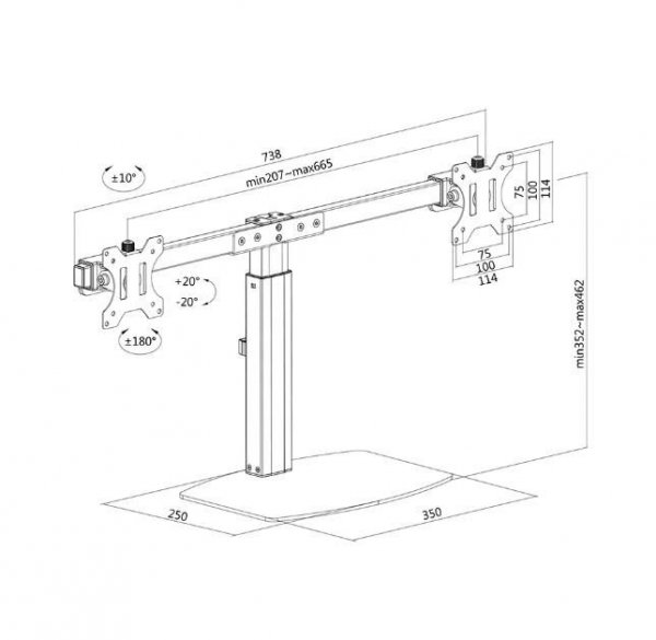 Neomounts Uchwyt biurkowy FPMA-D865DBLACK