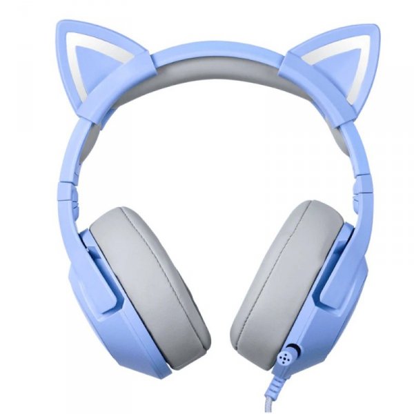 Onikuma Słuchawki gamingowe K9 RGB kocie uszka USB niebieskie (przewodowe)