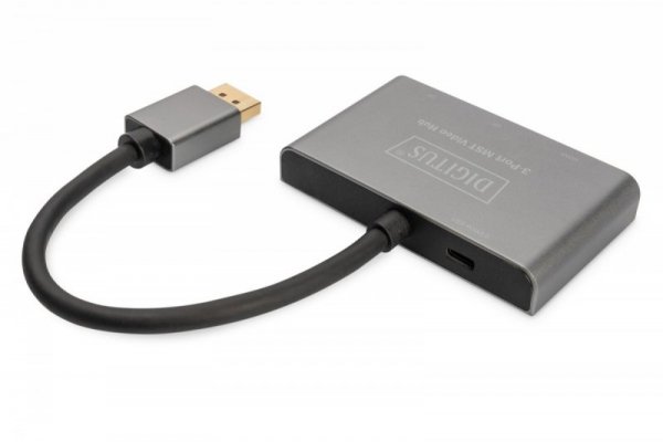 Digitus Hub/Koncentrator 3-portowy DisplayPort na 2xDisplayPort/1xHDMI 4K 60Hz UHD 0,2m
