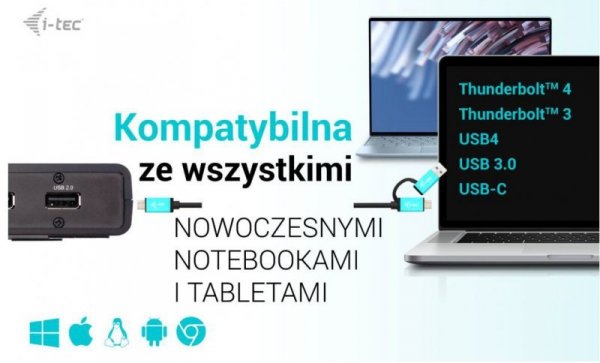 i-tec Stacja dokująca USB 3.0 / USB-C / Thunderbolt 2x HDMI + Power Delivery 100W
