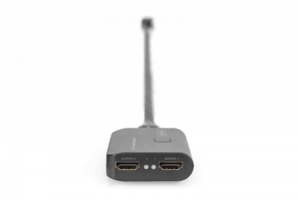 Digitus Kabel Rozdzielacz/Splitter HDMI 2.0 UHD 4K 60Hz Typ HDMI A/2xHDMI A M/Ż 0,5m Czarny