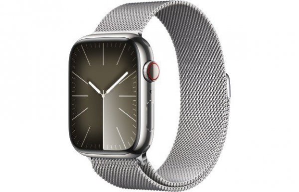 Apple Watch Series 9 GPS + Cellular, 45mm Koperta ze stali nierdzewnej w kolorze srebrnym z bransoletą mediolańską w kolorze sre
