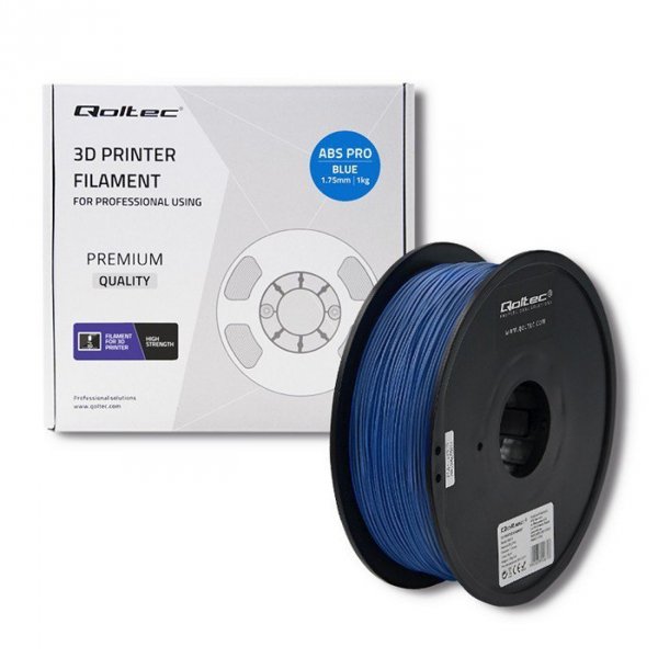 Qoltec Profesjonalny filament do druku 3D | ABS PRO | 1.75mm | 1kg | Niebieski