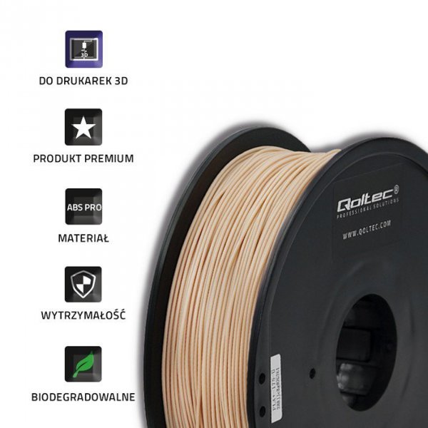 Qoltec Profesjonalny filament do druku 3D | ABS PRO | 1.75mm | 1kg | Cielisty