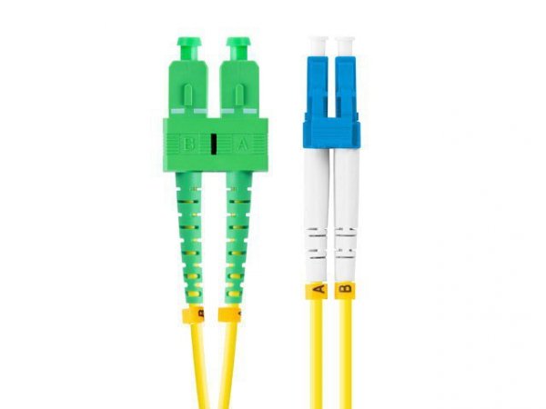 Lanberg Patchcord światłowodowy sm lc/upc-sc/apc duplex 3.0mm lszh g657a1 1m żółty