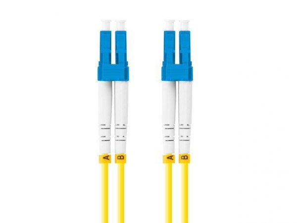 Lanberg Patchcord światłowodowy sm lc/upc-lc/upc duplex 3.0mm lszh g657a1 0.5m żółty