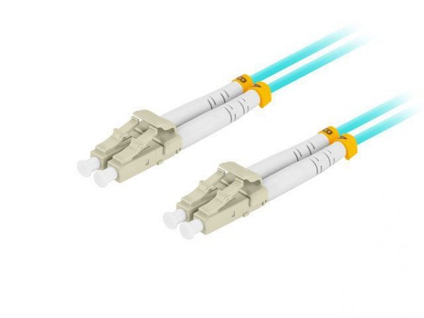 Lanberg Patchcord światłowodowy mm lc/upc-lc/upc duplex 3.0mm om3 50/125 10m aqua