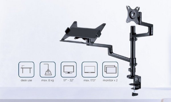 Gembird Uchwyt do monitora max 27&#039;&#039; i laptop do 17&#039;&#039;