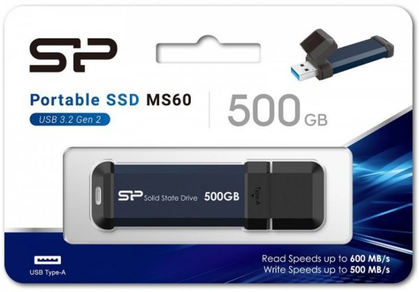 Silicon Power Dysk zewnętrzny SSD MS60 500GB USB 3.2 600/500MB/s