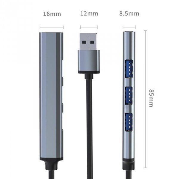 Qoltec HUB adapter USB 3.0 4w1 | USB 3.0 | 3x USB 2.0