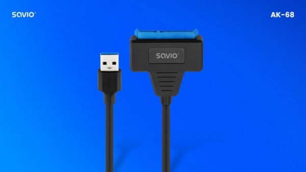 Savio Adapter USB-A 3.1 Gen 1 (M) - SATA (F) do dysków SATA 2.5 cala , AK-68