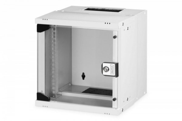 Digitus Szafa sieciowa wisząca 10 cali 6U, SOHO PRO 324 x 316 x 298 mm, nośność 60kg, drzwi szyba, niezłożona, Szara