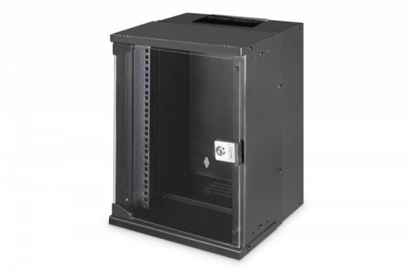 Digitus Szafa sieciowa wisząca 10 cali 9U, SOHO PRO 457 x 316 x 298 mm, nośność 60kg, drzwi szyba, niezłożona, Czarna