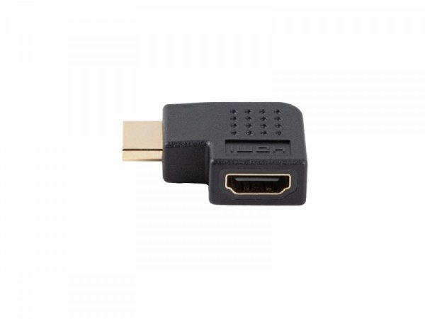 Lanberg Adapter HDMI(M)-HDMI(F) 4K katowy lewo czarny AD-HDMI-05