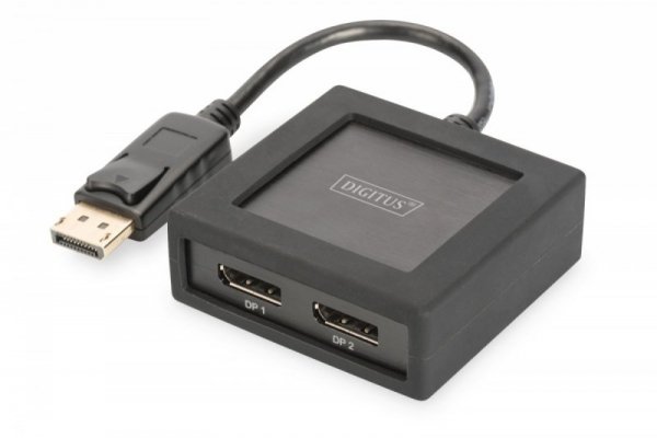 Digitus Rozdzielacz/Splitter DisplayPort 2-portowy UHD 4K 60Hz 3D HDCP 1.3, audio
