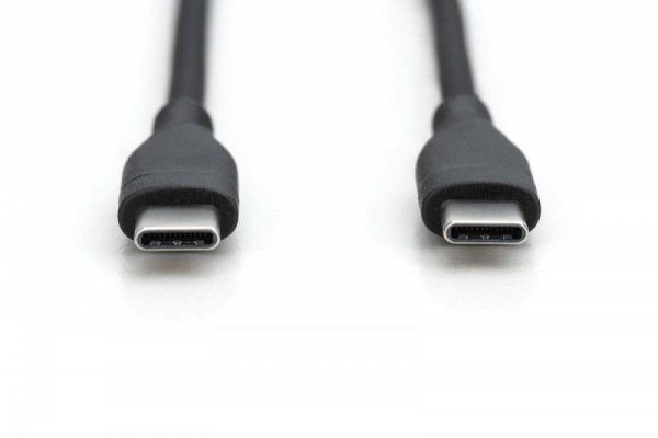 Digitus Kabel połączeniowy silikonowy USB-C - USB-C, USB 2.0 60W, 1m Czarny