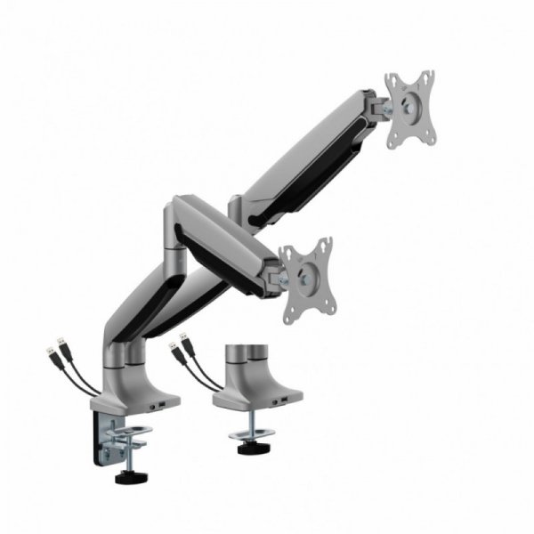 ART Uchwyt biurkowy gazowy do 2 monitorów LED/LCD 17-35&quot; L-36HD 1-15KG 1xUSB-A 1xUSB-C 3.0 Heavy Duty