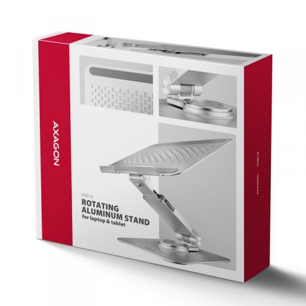 AXAGON STND-LR Podstawa do laptopów aluminiowa 10-16&quot; regulowane kąty nachylenia, obrót o 360 stopni