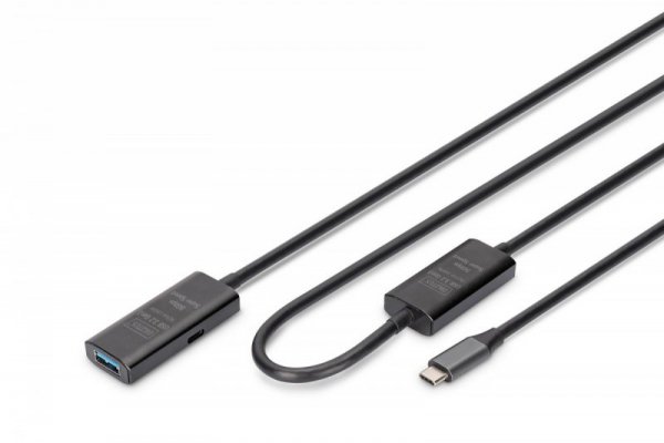 Digitus Kabel przedłużający aktywny USB-C - USB-A, USB 3.2 Gen1 5Gbps, 10m