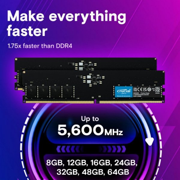 Crucial Pamięć DDR5 32GB/5600(2*16GB) CL46 (16Gbit)