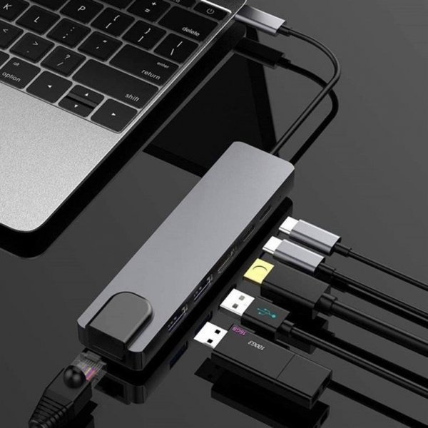 Gembird Adapter USB-C Hub USB-C/A LAN HDMI