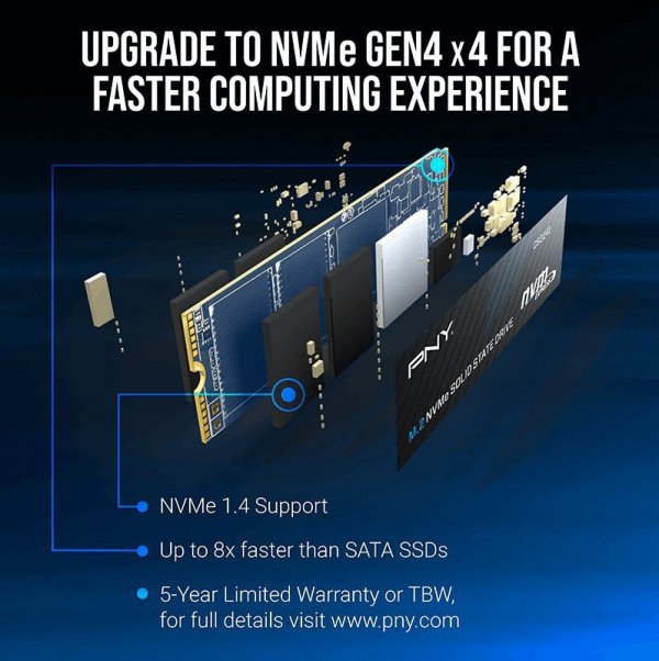 PNY Dysk SSD 500GB M.2 2280 CS2241 M280CS2241-500-RB