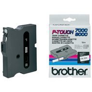 Taśma Brother 12mm/8m czarna z białym nadrukiem TX-335