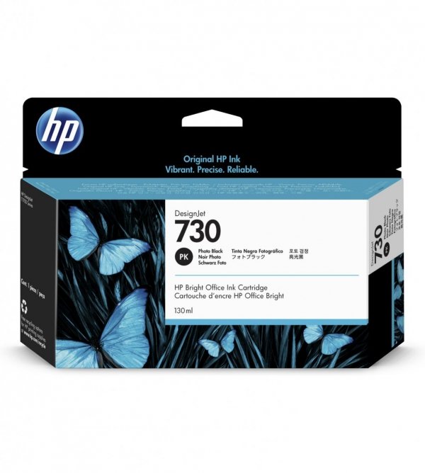 HP 730 130-ml Photo Black DesignJet Ink Cartridge (P2V67A)