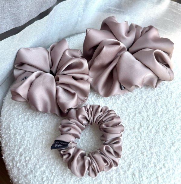 Zestaw Scrunchies Gumki do włosów CAPPUCINO