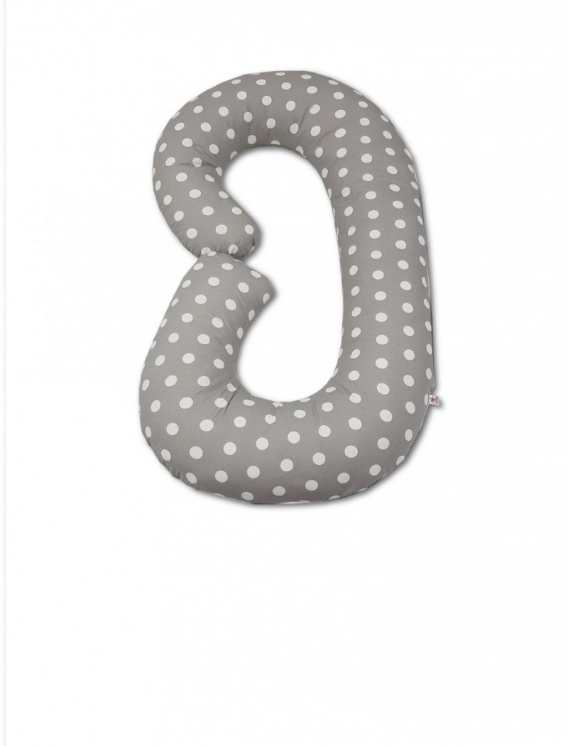 Poduszka ciążowa Typ C Rogal do karmienia i spania - SZARE GROCHY