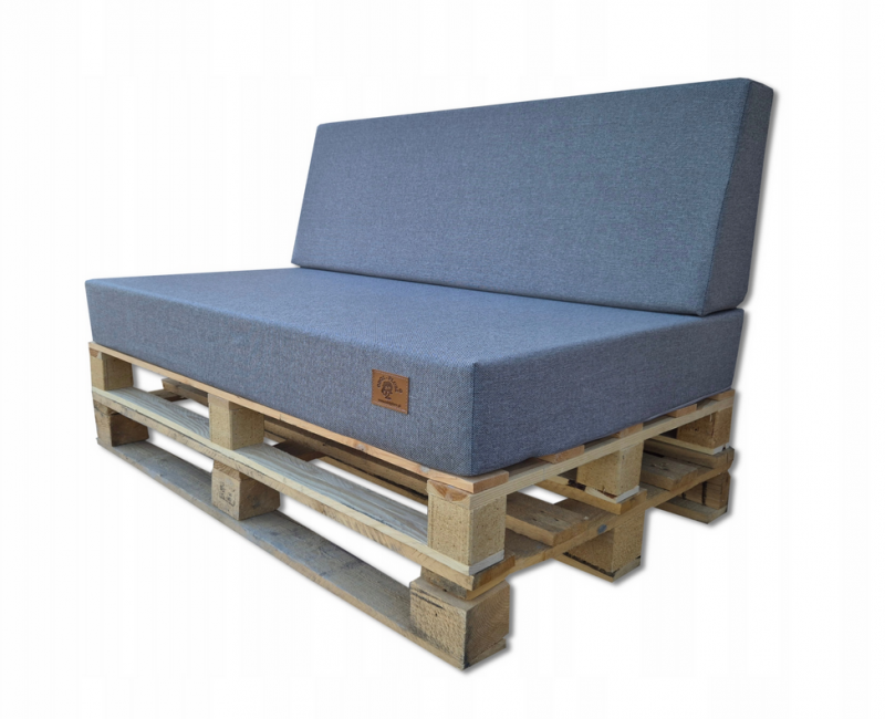 2 Poduszki Ogrodowe na Ławkę Palety Huśtawkę - poduchy 120x80 + 40 klin szary