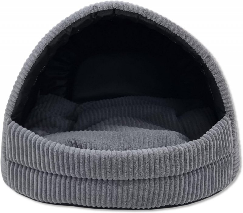 BUDKA DLA PSA - 39cm.  x 40cm. x 34cm. - SZTRUKS GRAFITOWY