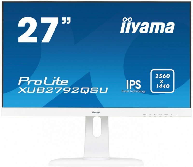 IIYAMA Monitor 27 XUB2792QSU-W1 IPS,WQHD,PIVOT,HDMI,DP,USB, BIALY.
