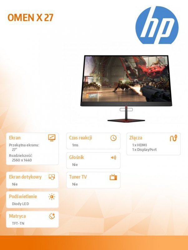 HP Inc. Monitor OMEN X 27 240Hz Gaming  6FN07AA