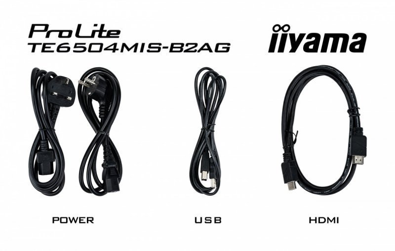 IIYAMA Monitor 65 cali TE6504MIS-B2AG PureTouch-IR,IPS,24^7,4K,USB-C,7H,S.PC