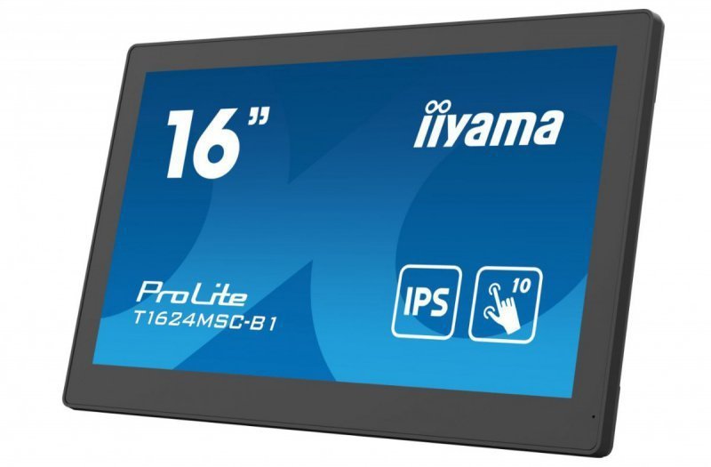 IIYAMA Monitor 15.6 cali T1624MSC-B1 IPS,poj.10pkt.450cd,24^7,media player,6H