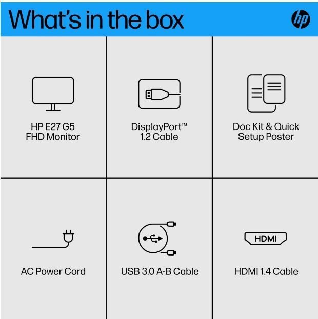 HP Inc. Monitor 27 cali E27 G5 FHD 6N4E2AA