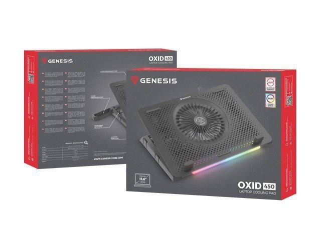 Genesis Podstawka pod notebook Genesis Oxid 450 RGB  15.6''