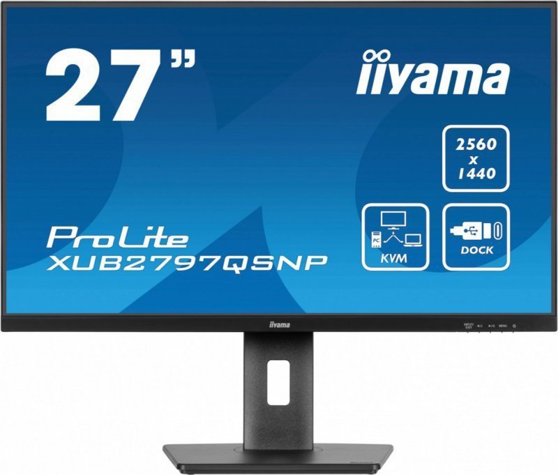 IIYAMA Monitor 27 cali XUB2797QSNP-B1,IPS,QHD,USB-c Dock,KVM,HDMI ^5y^
