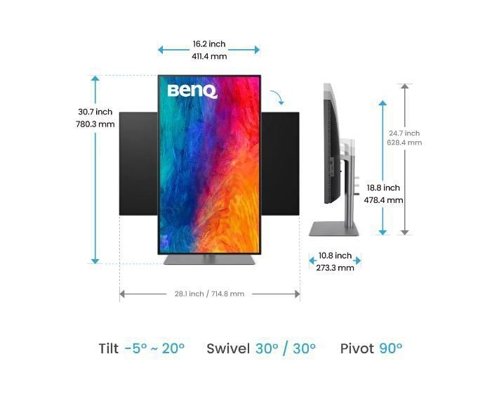 Benq Monitor 31.5 cala PD3225U  LED 5ms^2K^2000:1^HDMI^Czarny