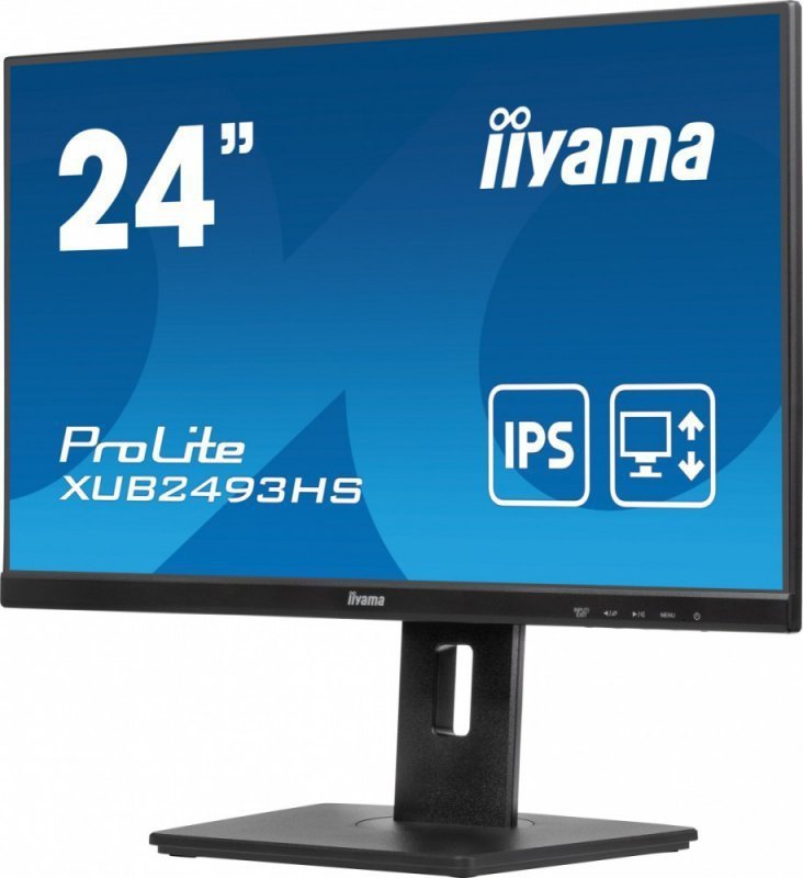 IIYAMA Monitor ProLite 23.8 cala XUB2493HS-B6 A, IPS, HDMI, DP, 2x2W, HAS, 300cd^m2, obrót stopy 120 stopni