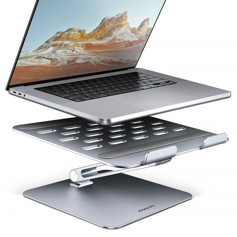 AXAGON STND-LQ Podstawa do laptopów aluminiowa 10-17.3 cali, regulowane kąty nachylenia, Szara