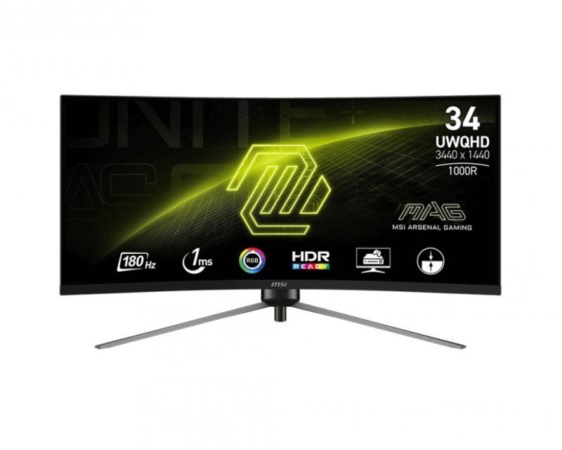 MSI Monitor 34 cale MAG 345CQR LED^WQHD^Curved^180Hz^czarny