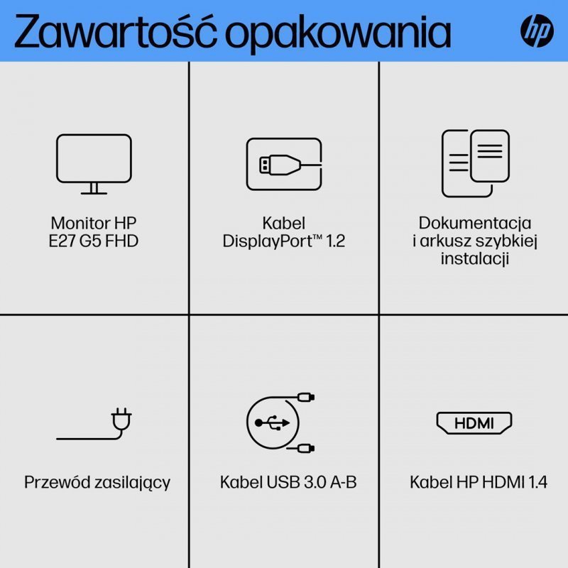 MONITOR HP LED 27&quot; E27 G5 (6N4E2AA) (WYPRZEDAŻ)